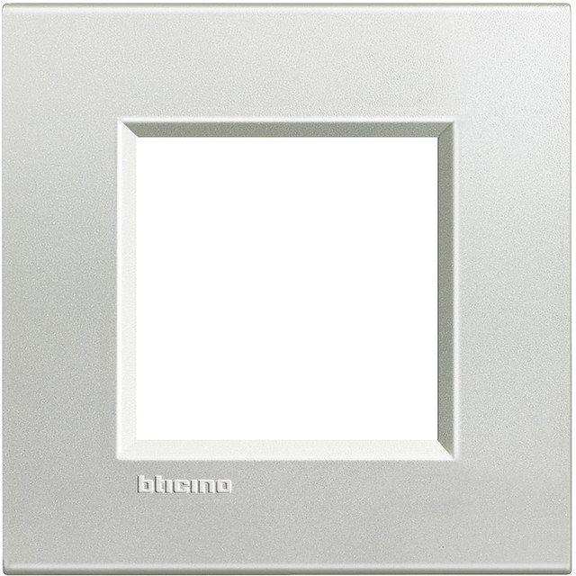 BTicino Square cover plate 2 modules - silver — LNA4802AG