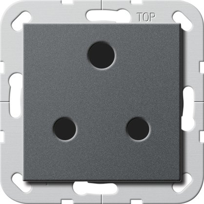 Gira British Standard socket outlet (BS 546) Round Pin 15 A 250 V~ with shutter anthracite System 55 — 277428