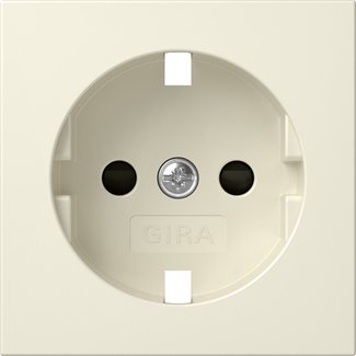 Gira Cover for SCHUKO socket outlet 16 A 250 V~ with increased contact protection (Safety Plus) cream white glossy System 55 — 492101