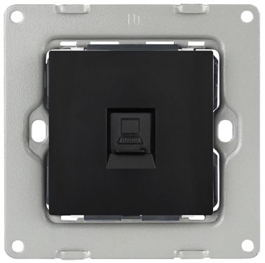 Interra RJ45 Single Data Socket CAT6 - Black (ITR973-0001)