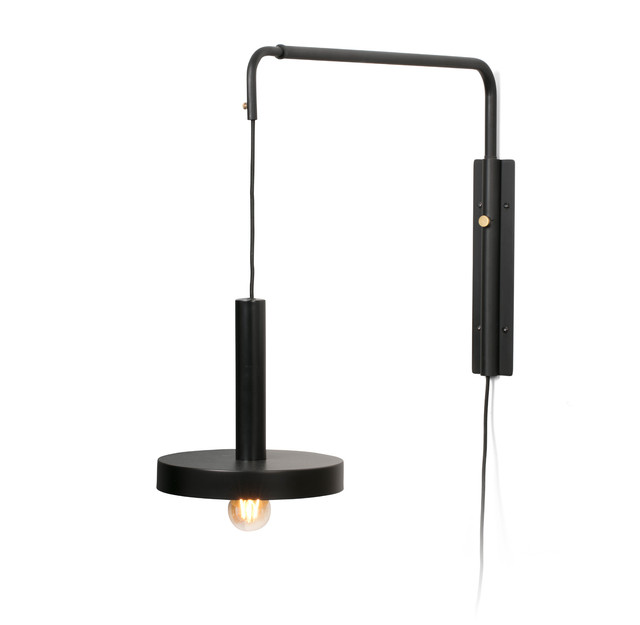Faro Barcelona WHIZZ Black and satin gold extensible wall lamp — 20167