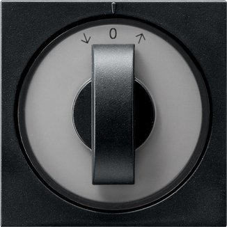Gira Cover with toggle switch for time switch and blind switch or button black matt (lacquered) — 0666005