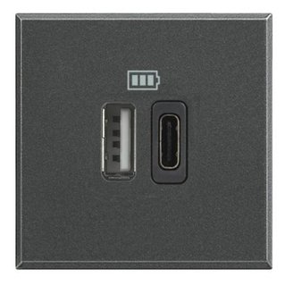 BTicino 5 Vdc type A and C USB charger — HS4287C2
