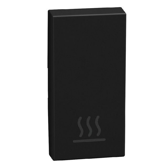 BTicino lightable key cover with heater symbol, 1 module dark, rocker — YD4915P