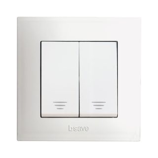 AVE 20AX 2GANG 2-WAY SWITCH NO LIGHT 2M — BSN21002/20A