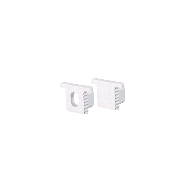ACA Lighting SET OF WHITE PLASTIC END CAPS FOR P189 1PC WITH HOLE & 1PC WITHOUT HOLE — EP189