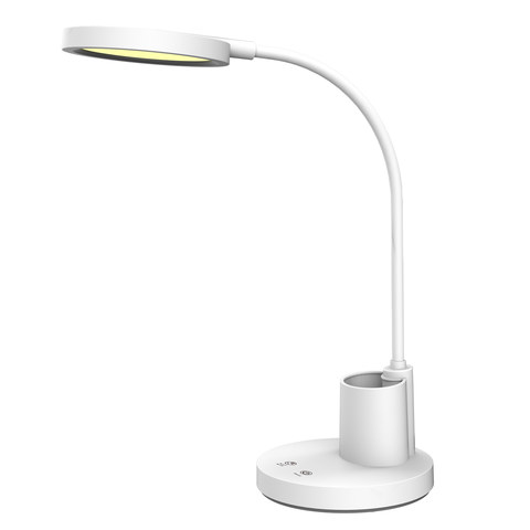 ACA Lighting DESK LAMP WHITE ABS+ SILICONE LED SMD 8W 300LM CCT 3000K-3800K-5700K IP20 — manufacturer representative image
