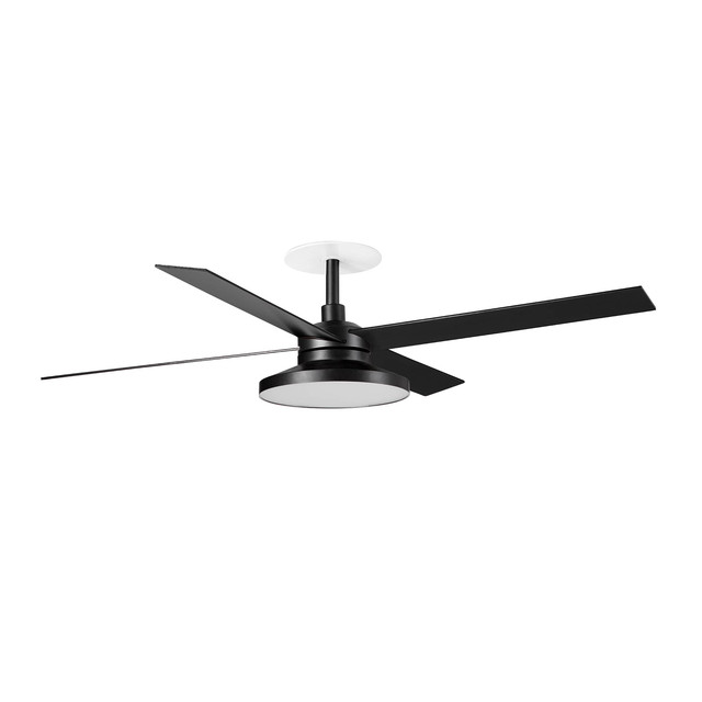 Faro Barcelona RUDDER RECESSED TAK 4 L Black/walnut fan 2700K — 34356R2W — manufacturer representative image