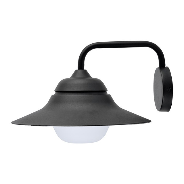 ACA Lighting SAND BLACK WALL LUMINAIRE JULIE 1XE27 IP44 WITH OPAL GLASS — JULIE1WBK
