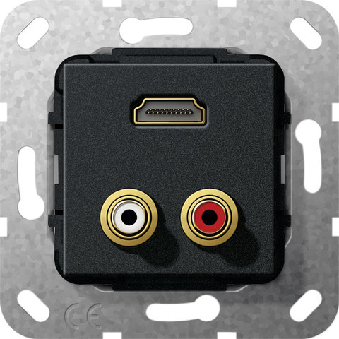 Gira c-audio HDMI G-CH Insert black m — manufacturer representative image