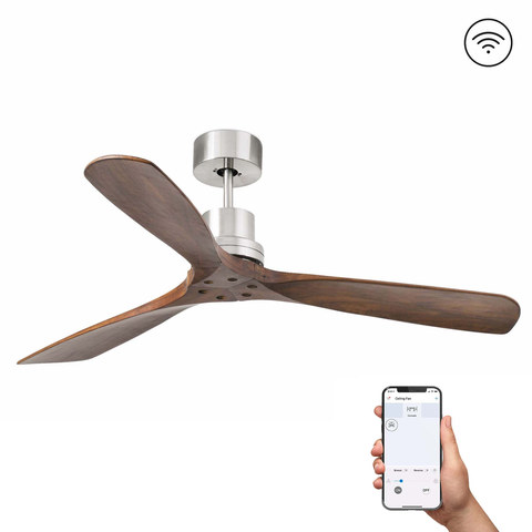 Faro Barcelona LANTAU L Matt nickel/walnut fan TUYA — manufacturer representative image
