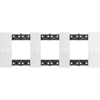 BTicino 2x3P 71mm Living Now plate — KA4802M3MW