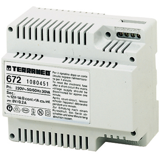 BTicino 6 DIN power supply for Tersystem audio installation — 672