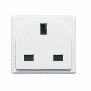 AVE British standard socket outlet BS1363 2P+E 13A 250V – shuttered – 2 modules — 45B97TS