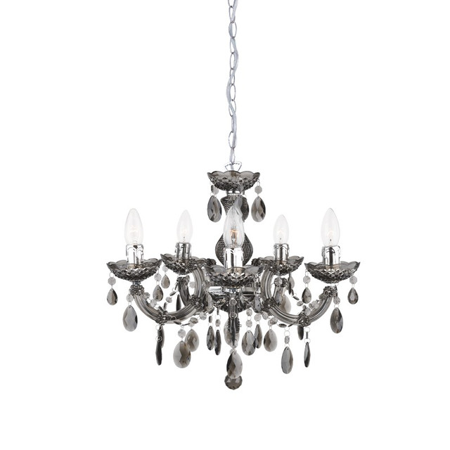 ACA Lighting PENDANT 5XE14 ACRYLIC TINT + CHROME METAL Φ46ΧΗ122CM NEFERTITI — SF3505PSM