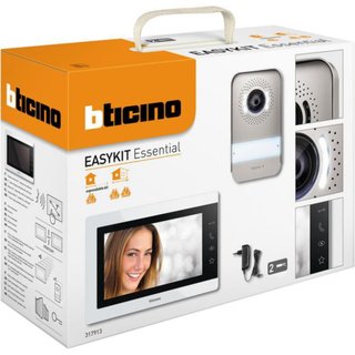 BTicino 7" White finish EASYKIT Essential with plug-in power supply — 317913