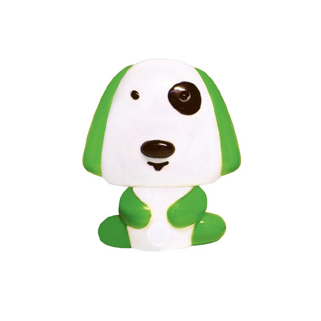 ACA Lighting LED GREEN PUPPY WITH SWITCH 0,4W 6000Κ DAY-NIGHT 230V 8XH9CM — 82204LEDGN