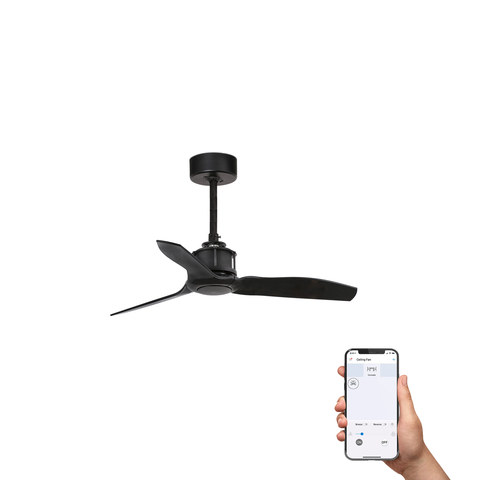 Faro Barcelona JUST FAN S Matt black fan TUYA — manufacturer representative image