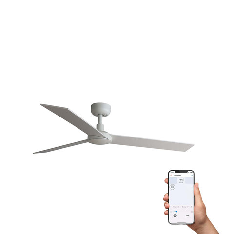 Faro Barcelona RUDDER L White/ash fan TUYA — manufacturer representative image