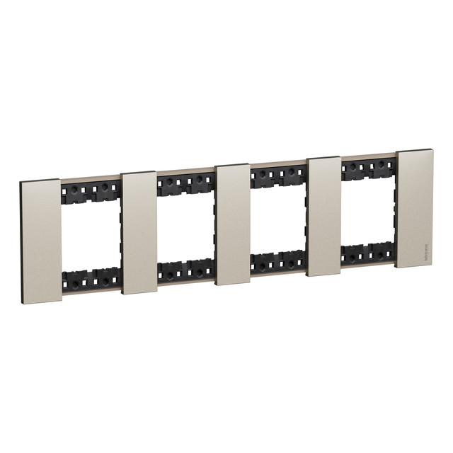 BTicino 2x4P 71mm Living Now Plate — KA4802M4KC