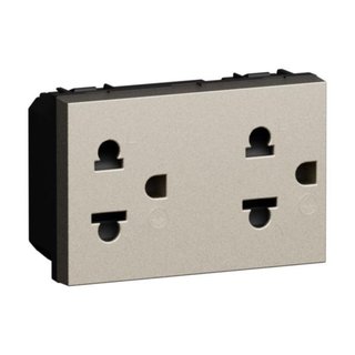 BTicino Euro american standard 2 P+E 16 A - 127/250 VA universal duplex socket — KC4185