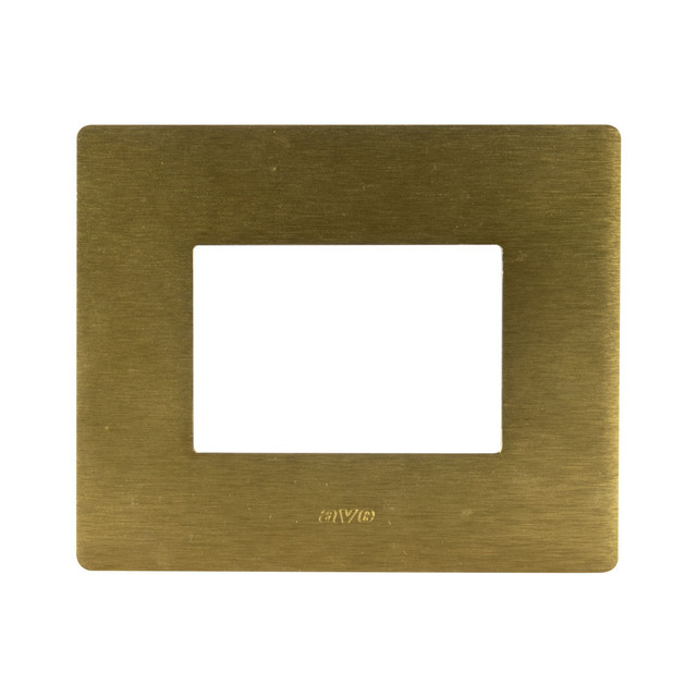 AVE S44 ALUMINUM PLATE, BRONZE COLOUR – WITHOUT FINISHING FRAME – 3 MOD. — 44PAQ3BRZ