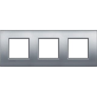 BTicino AIR cover plate 2x3P 71mm brushed Chrome — LNE4802M3CRS