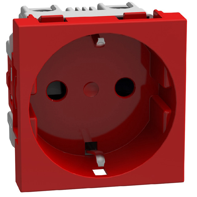 BTicino German standard socket 2P+E 16 A 250 V - 2 modules - red — Y4141R