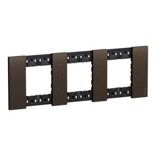 BTicino 2x3P 71mm Living Now Plate — KA4802M3KB