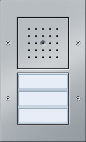 Gira Surface-mounted door station, 3 gang colour aluminium — 126765