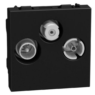 BTicino Star demixed TV-R-SAT sockets - 2 modules - dark — YD4210M2D