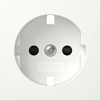 Gira Cover for SCHUKO socket outlet 16 A 250 V~ with increased contact protection (Safety Plus) pure white glossy System 55 — 492103
