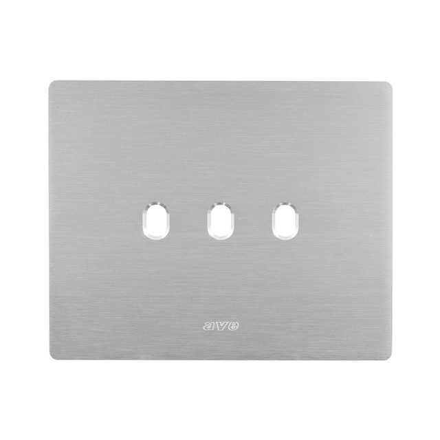 AVE NEW STYLE S44 ALUMINUM PLATE, NATURAL ALLUMINUM – 3 CONTROLS – 3 MOD. — 44PANQ03ALS