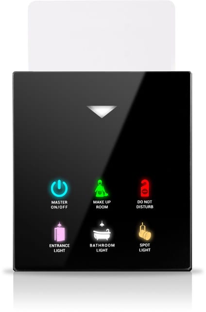 EAE Mona Card Holder with 6 Buttons – Black