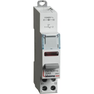 BTicino Switch 1NO - 20A - 110-400V - 1 module with red LED — FN51NCR110