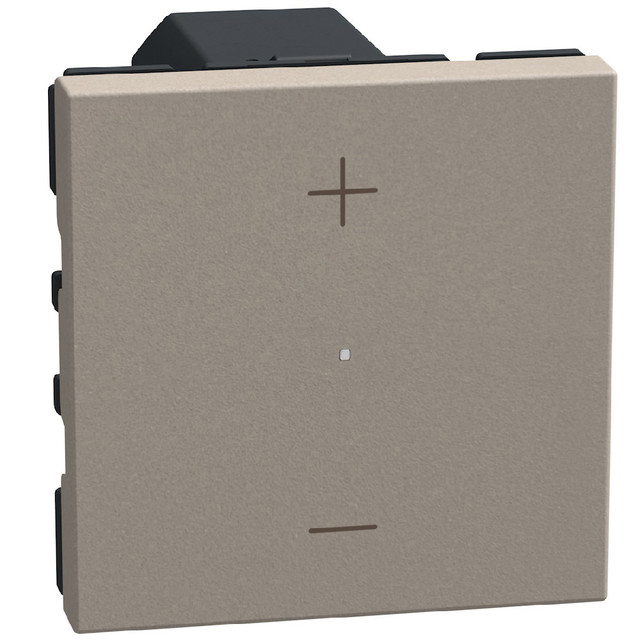 BTicino Universal pushbutton dimmer - with neutral, 3 wires - 2 modules - stone — YG4418M2