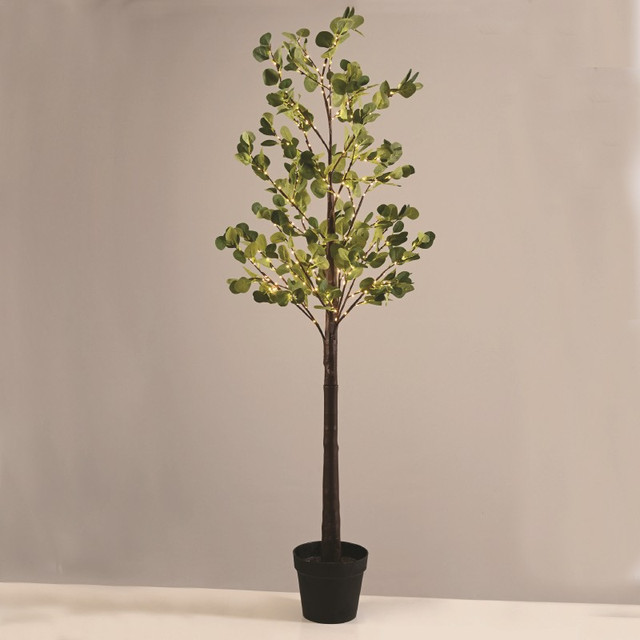 ACA Lighting EUCALYPTUS LEAF TREE 240 WW LED ADAPΤ:4,5V IP44 H:180cm POT 5m LEAD CABLE — X102401449