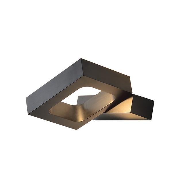 ACA Lighting WALL MOUNTED LED 6W 3000K ALUMINUM BLACK 14,5X13X3CM CYCLOP — ZD80856LEDBK