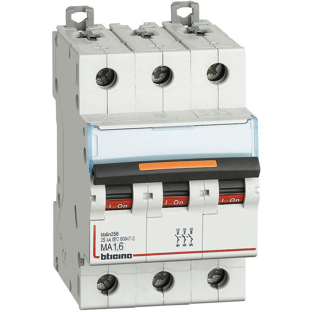 BTicino BTDIN250 - magnetic only 3P - curve 12-14In - In= 1.6A - Im= 20A - Icu= 25kA — FV83SM20