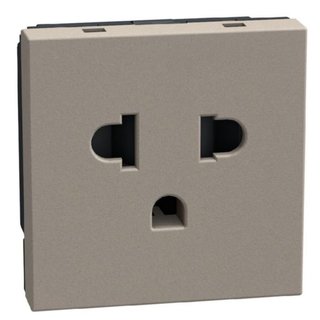 BTicino European/american standard socket 2 P+E 16 A 127/250 V - 2 modules - stone — YG4126