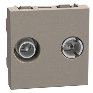 BTicino Star demixed TV-SAT sockets - 2 modules - stone — YG4217M2D