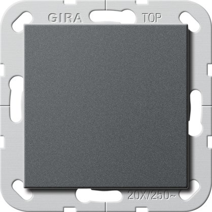 Gira British Standard rocker switch (BS EN 60669-1) 20 AX 250 V~ with rocker anthracite Circuit breaker, 2-pole — 283628