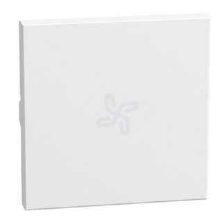 BTicino lightable key cover with fan symbol, 2 modules white, axial — YW4916RM2