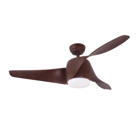 ACA Lighting DECORATIVE CEILING FAN WITH DIMMABLE LED DIAM132 DC40W 3 BROWN ABS BLADES REMOTE CONTROL 2 BLACK DOWNRODS 15&25CM — manufacturer representative image