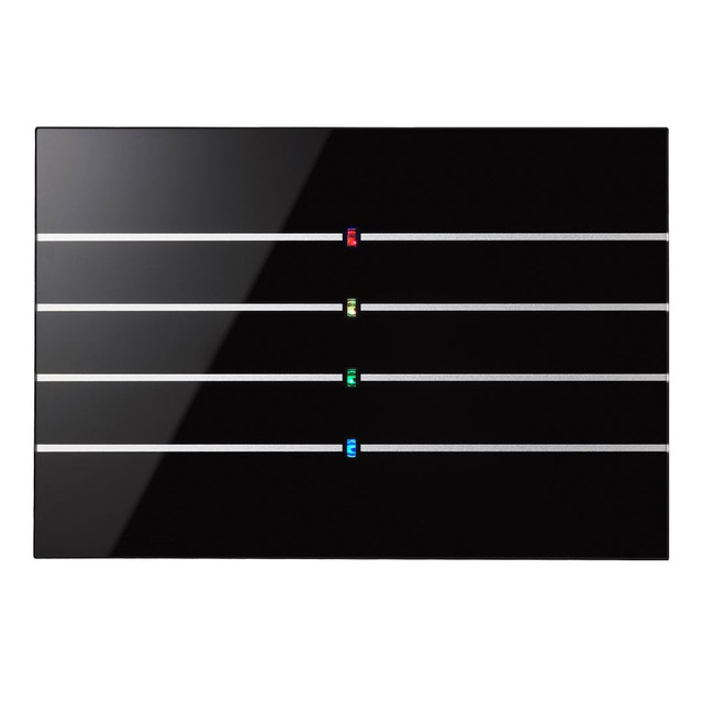 Blumotix Glass Line cover — KNX Glass keypad, rectangular, black — BX-F-RKBG-Silver
