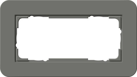 Gira E3 cover frame dark grey soft touch with pure white glossy carrier frame dark grey Soft Touch with pure white glossy carrier frame — 1002413