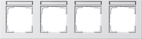 Gira E2 cover frame with inscription space pure white matt pure white matt — 109422