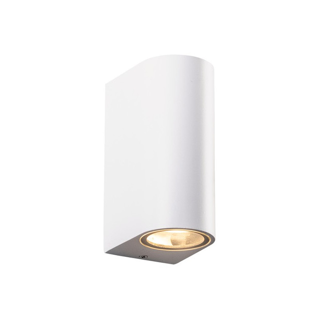 ACA Lighting GU10 WALL LUMINAIRE 230V AC MATT WHITE IP44 MAX.2X35W — LG2202GU10W
