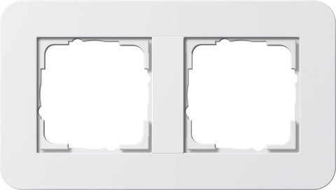 Gira E3 cover frame pure white glossy with pure white glossy carrier frame Pure white glossywith pure white glossy carrier frame — 0212410