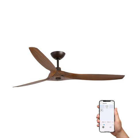 Faro Barcelona MOREA L Brown/walnut fan TUYA — manufacturer representative image